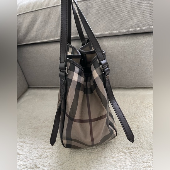 Burberry Canterbury Tote Smoked Check Coated Canvas with Pouch, NWOT - Picture 4 of 12